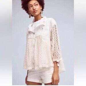Anthropologie Hei Hei Eyelet Windbreaker Swing Jacket Size Medium  $148 …